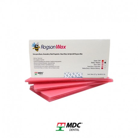 Cera Rogson Wax para Base Suave Roja 1/2 Lb,Cuchillo para Yeso – ARAIN,Yeso Orthodontic Stone 1kg – Whip Mix,Cera de Colores 12