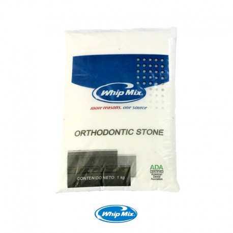 Yeso Orthodontic Stone 1kg – Whip Mix,Acrílico Normal R6V Diversos Tamaños  – Nictone,Cepillo 4 Hileras Suave Blanco BR42 – MDC